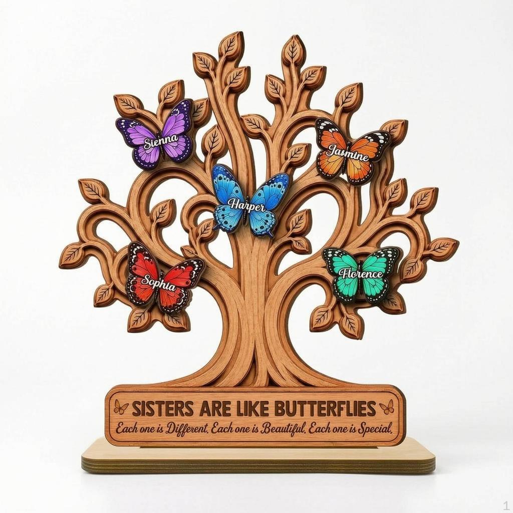 Sister Memorial Plaque Sentimental Wooden with Stand Engraved Sign for Sisters,
