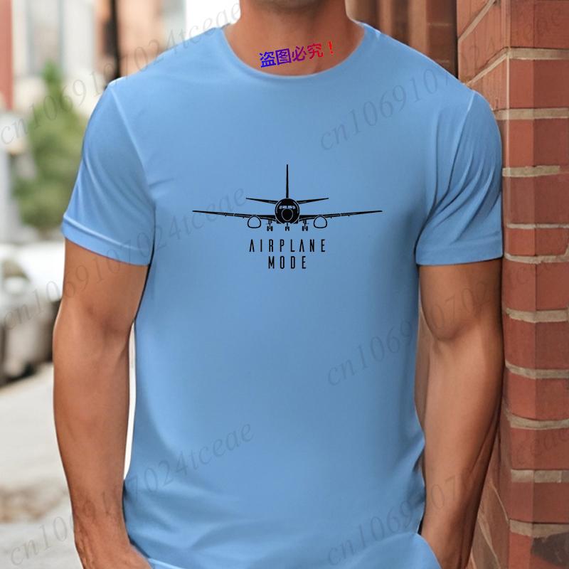 Mode Reisender Urlaub Herren Tops Kurzarm T-Shirts Flugzeug Pilot T-Shirts Flugzeugmodus Reise T-Shirts für Männer Kleidung