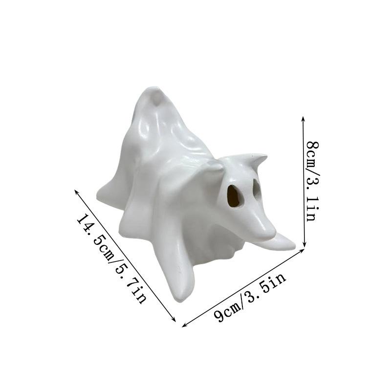 Halloween Ghost Puppy Ornament Resin Handicraft Hollow Pumpkin Home Desktop Ornament Halloween Gift
