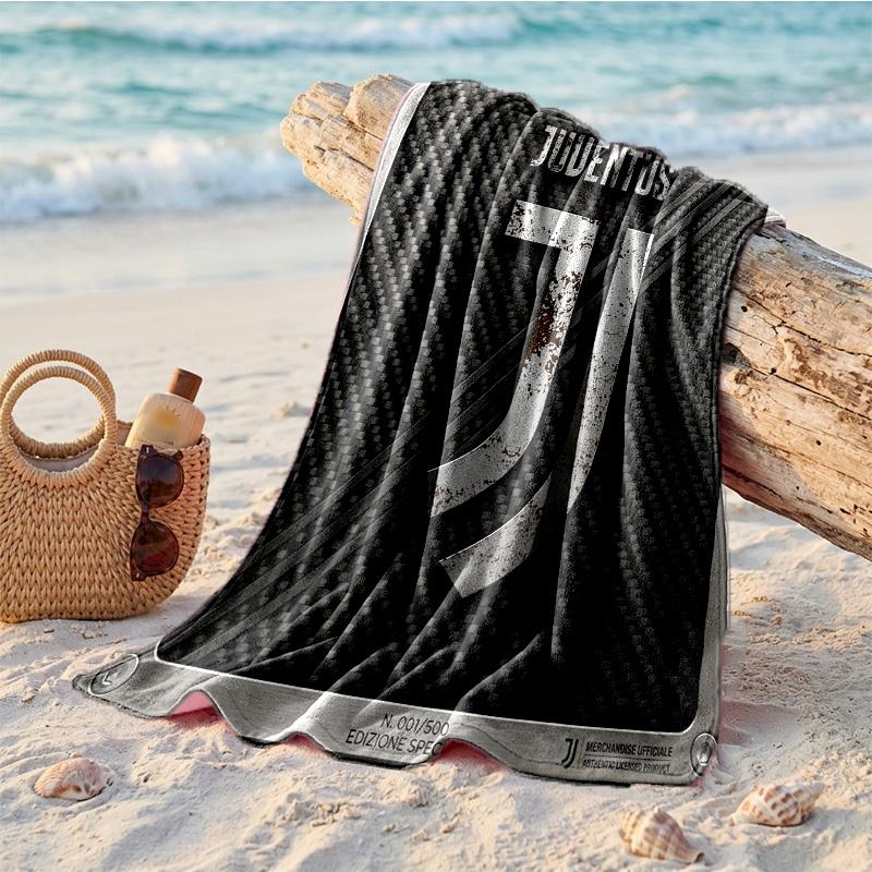 Asciugamano da Spiaggia in Microfibra con Stampa Juventus FC Asciugatura Rapida Assorbente Grande Asciugamano per Spiaggia Nuoto Viaggio