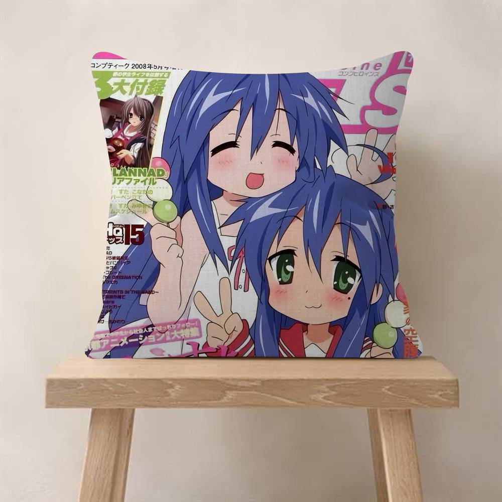 Anime LLucky StarS Cute Girl Maple Design Cushion Cover Happy Autumn Harvest Decor Holiday Decorati Pillow Cover