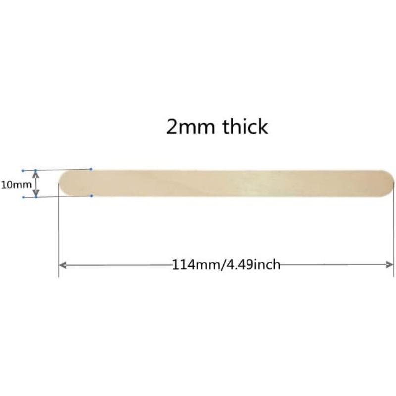 100 PEZZI Bastoncini di Legno per Artigianato, Bastoncini Naturali per Lecca-lecca/Gelato, Bordi Lisci per Arte e Lavori Manuali, 114 X 10 X 2mm