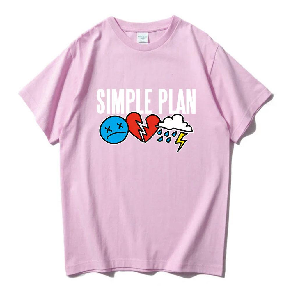 Original 3 Icons Logo T-Shirt Band SIMPLE PLAN Design Print Tshirts Short Sleeve Cotton Summer O-neck Tees Unisex Streetwear Top