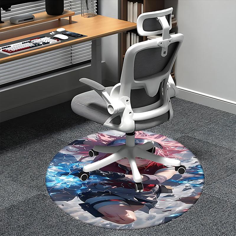 Naruto Sakura Round Chair Mat - Anime Inspired Home Decor Rug for Office, Living Room, Bedroom, Gift Idea0423b