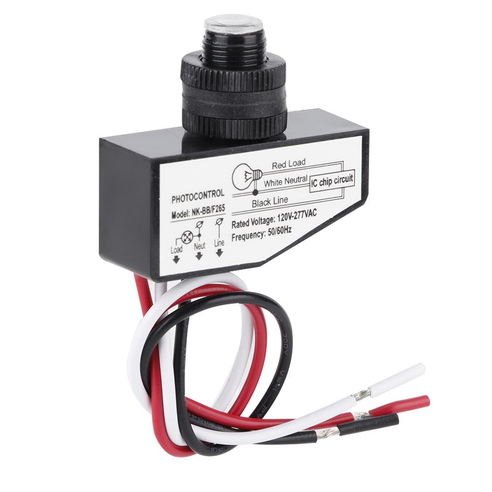 Høyeffekts fotoelektrisk bryter lyskontrollbryter for hage 120-277VAC 50/60Hz