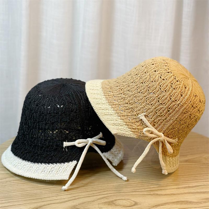 Adjustable Black White Beige Khaki Fisherman Hat With Big Brim For Women Spring Summer