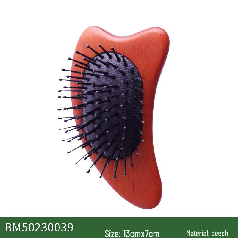 Women's Solid Wood Steel Needle Airbag Hair Comb for Styling and Smoothing
