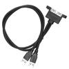 USB Extension Cable Double Port External Baffle Conversion Line with Ear Screw Hole50cm