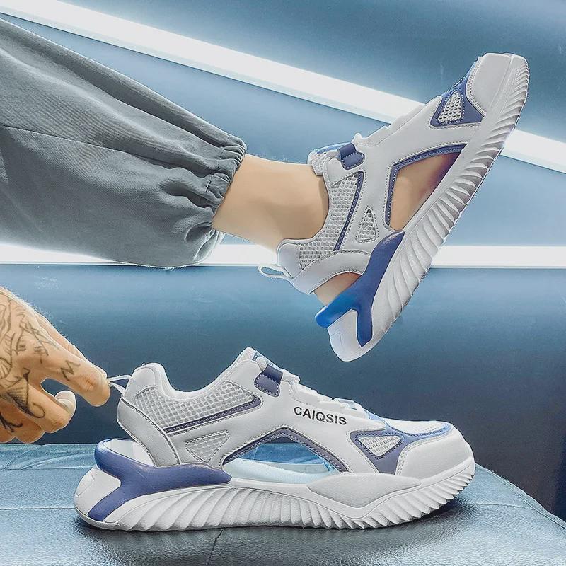 2024 Men's Summer Outdoor Sandals: Dual-Purpose Hollow Toe Slippers for Driving, Sports, and Beach