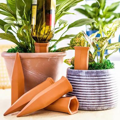 2 Stück Pflanzen Selbstbewässerungsstäbe Terrakotta Automatische Pflanzenbewässerungsgeräte Selbstbewässerungs-Bewässerungssystem Für Innen-Außen