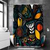Tropical Plant Bathing Curtain Bathroom Shower Curtain Waterproof With 12 Hooks Home Deco Free Ship