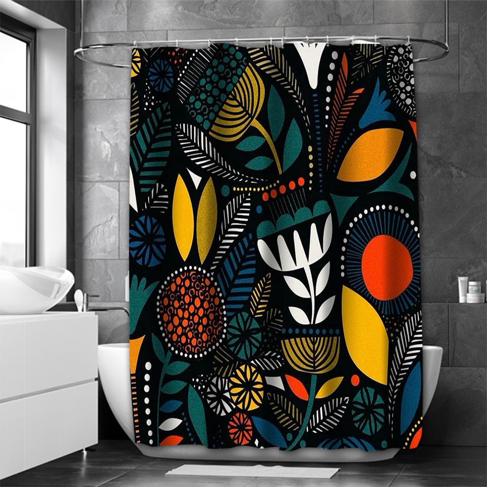 Tropical Plant Bathing Curtain Bathroom Shower Curtain Waterproof With 12 Hooks Home Deco Free Ship