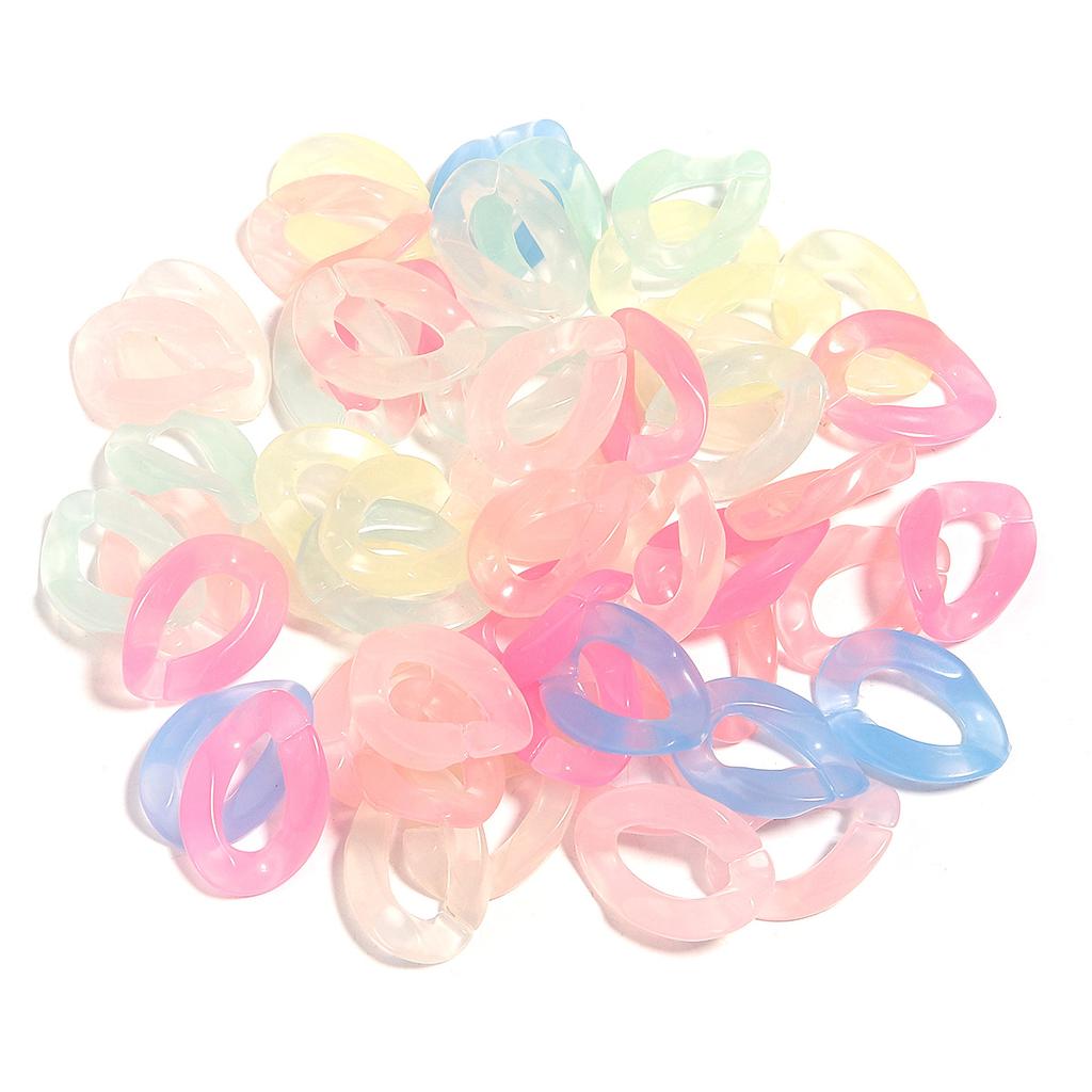 50pcs/lot Acrylic Twisted Chain Links Candy Colored Bracelet Connector Clasps For DIY Handmade Exquisite Earrings Accessories