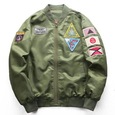 Nueva chaqueta deportiva informal de cuello alto de talla grande para hombre de primavera y otoño, uniforme de béisbol para piloto de la Fuerza Aérea para hombre