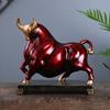 Resin Handicrafts Simulation Animal Sculpture Cattle Bull Golden Ox Decorative Figurines Home Decoration Accessories