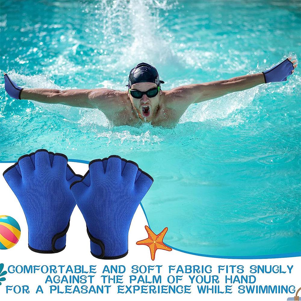 2 Pairs of Swimming Gloves Aquatic Swim Training Gloves For Diving Aerobics