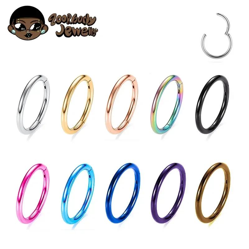 Piercing Naso Titanio G23 F136 Grado Impiantabile 14G 16G 18G 20G Clicker Diaframma Piercing Trago Gioielli Corpo Sexy