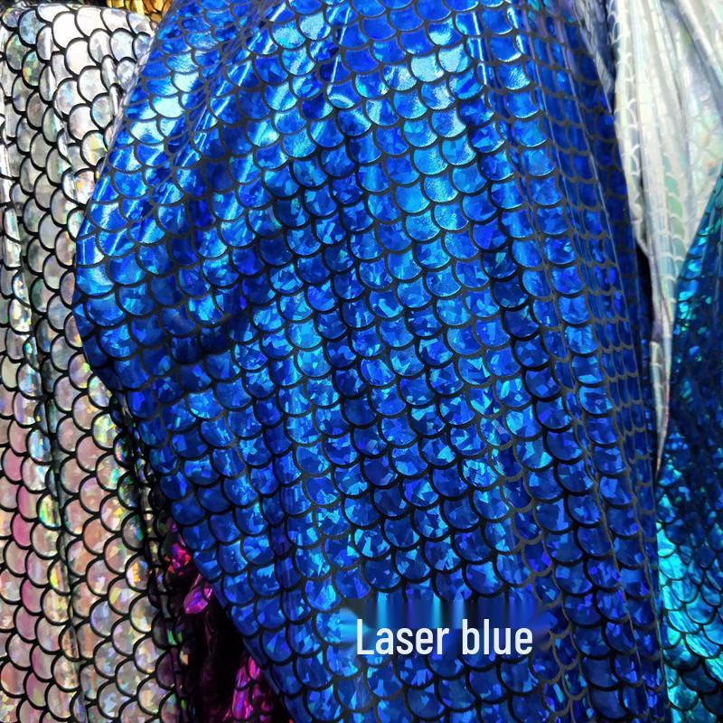 Laser Fish Scale Spandex Fabric for Mermaid Costumes and Stage Decorations