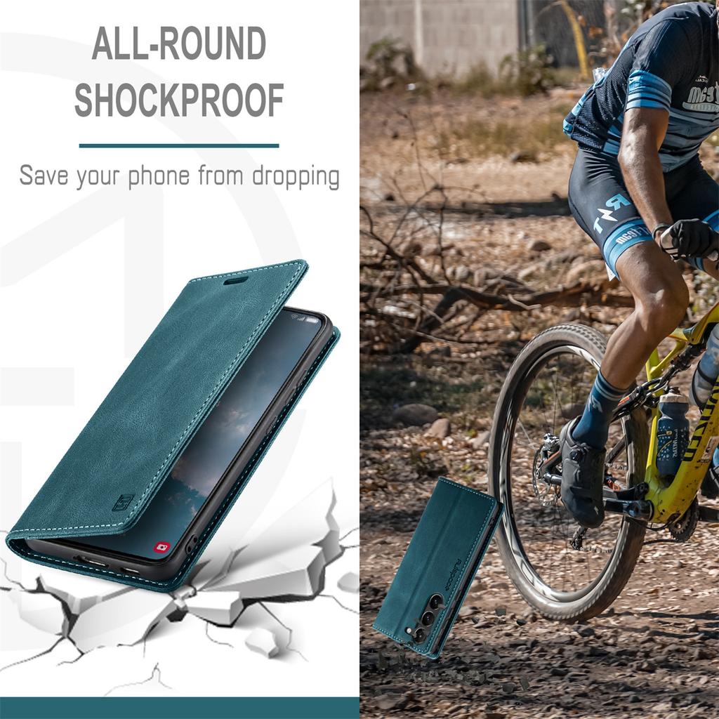 Premium Vintage Leather Wallet Case for Samsung Galaxy S24 FE - Flip Cover with Card Slots, Shockproof Retro Style (4 Colors)