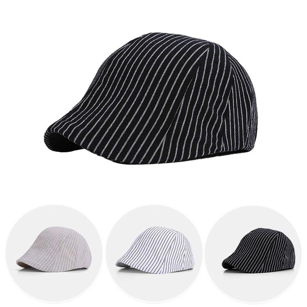New Striped Beret Sunscreen Breathable Sun Hats Painter's Hat Summer