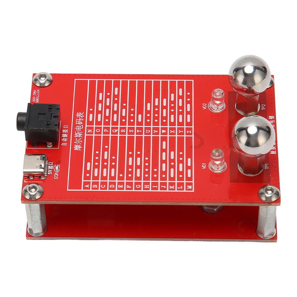 Automatic Telegraph Key 5V CW Morse Codes Key with Magnet Fixed Base for Shortwave Radio 3.5mm Output Interface