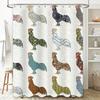 Rustic Farmhouse Decor: Handcrafted Rooster Pattern Shower Curtain For Bathroom Decoration – White Background With Blue, Green,