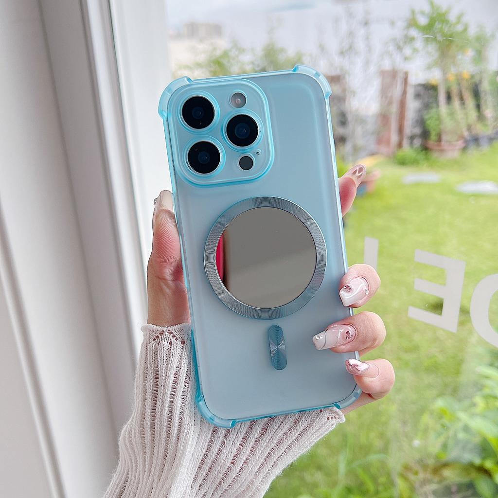 Translucent Silicone Phone Case with Mirror for Realme C85 Pro C65 4G C35 C21 C15 & More Models Shockproof Bumper