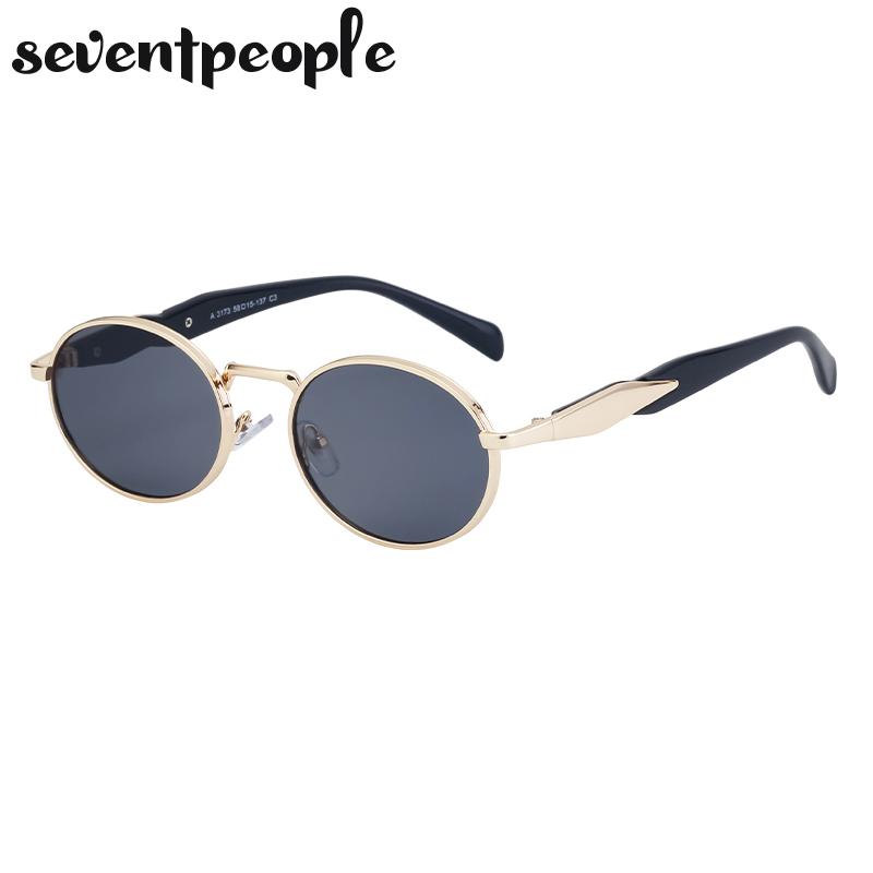 Vintage Metal Frame Round Sunglasses Women  Luxruy Brand Designer Fashion Oval Sun Glasses For New In Retro Shades Eyewear