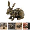 Vintage Brass Rabbit Figurine Desktop Decoration Bunny nament Retro Animal Miniature Figurines For Home