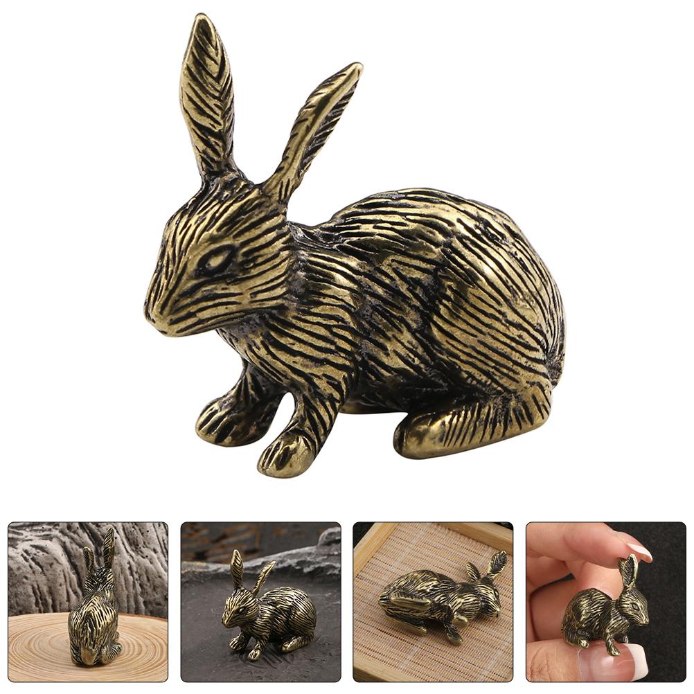 

Vintage Brass Rabbit Figurine Desktop Decoration Bunny nament Retro Animal Miniature Figurines For Home 3.30X2.80X2.00CM золотистый