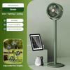 Wiederaufladbarer Solar-Bodenventilator mit flexibler Höhenverstellung Leiser Teleskop-Schreibtischventilator für Terrassen, Gärten und kleine Räume