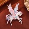 Modernist Flying Horse Shape Brooch Badge Pin Fashion Accessory Mythical Animal Pin for Formal Casual Wear
