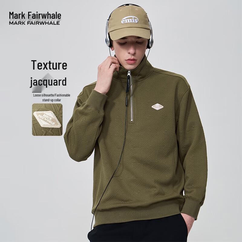 

Mark Fairwhale Men s Textured Jacquard Half-Zip Sweatshirt L