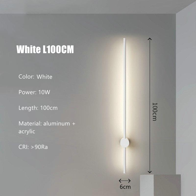 Modern Long Strip LED Wall Lamp Rotatable Living Room Bedroom Simple Linear Light Sofa Background Decor Sconce Lighting Fixture