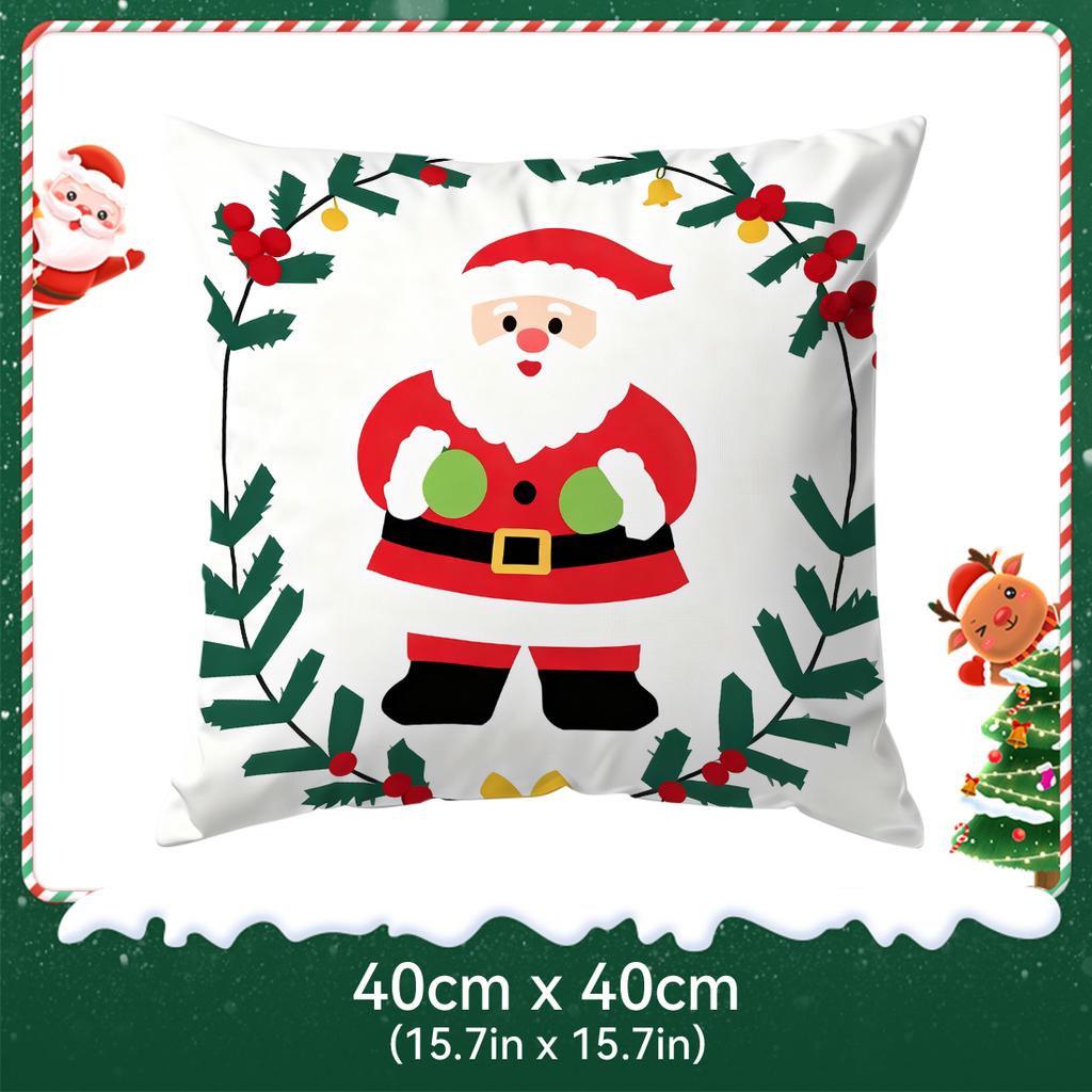 Cartoon Christmas Theme Pillowcase Bedroom Sofa Cushion Cover 100% Polyester Living Room Soft Cushion Pillowcase Home Decor