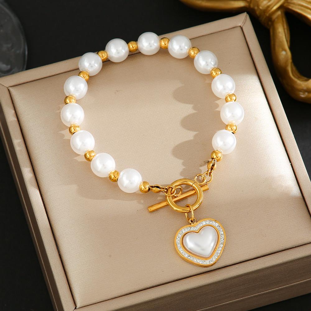 Luxe Titanium Staal Vierbladig Klaver Armband in Koreaanse Stijl met Ingelegde Diamanten voor Vrouwen - Kleurvast