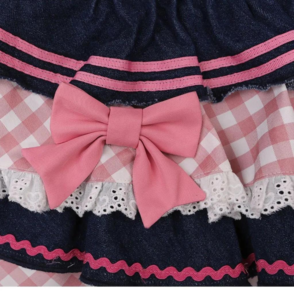 Women's Summer Pleated Denim Skirt for Petite Mature Women