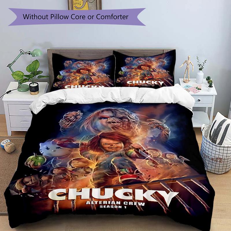 

3pcs Chucky Alterian Crew Season 1 Design Printed Quilt Set Soft and Comfortable Quilt Cover for Bedroom Set .H014 135x200cm