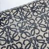 LOEWE Repeat Anagram Jacquard Square Tote Shoulder Bag Canvas Calf Leather Navy Blue Black