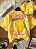 New Summer T-Shirt for Kids, Daily Casual Style, Breathable and Comfortable, Short-Sleeved, with A Cartoon Lemon Print.