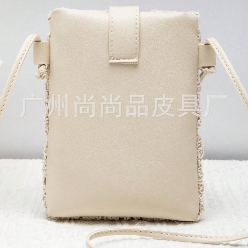 Bag Women's Lace Hollow Casual Style Mini Mobile Phone Bag Fashion Versatile Hollow Cotton Thread Pattern Shoulder Bag