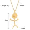 Middle Finger Graffiti Doodle Stainless Steel Necklace