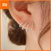 Huitan Hot Trendy Claw Shaped Piercing Earrings for Women Luxury Paved Shiny Crystal CZ Stones Fashion Ear Accessories Jewelry