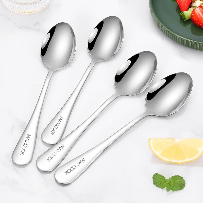 MAXCOOK Stainless Steel Large Dinner Spoons - 4-Piece Set
