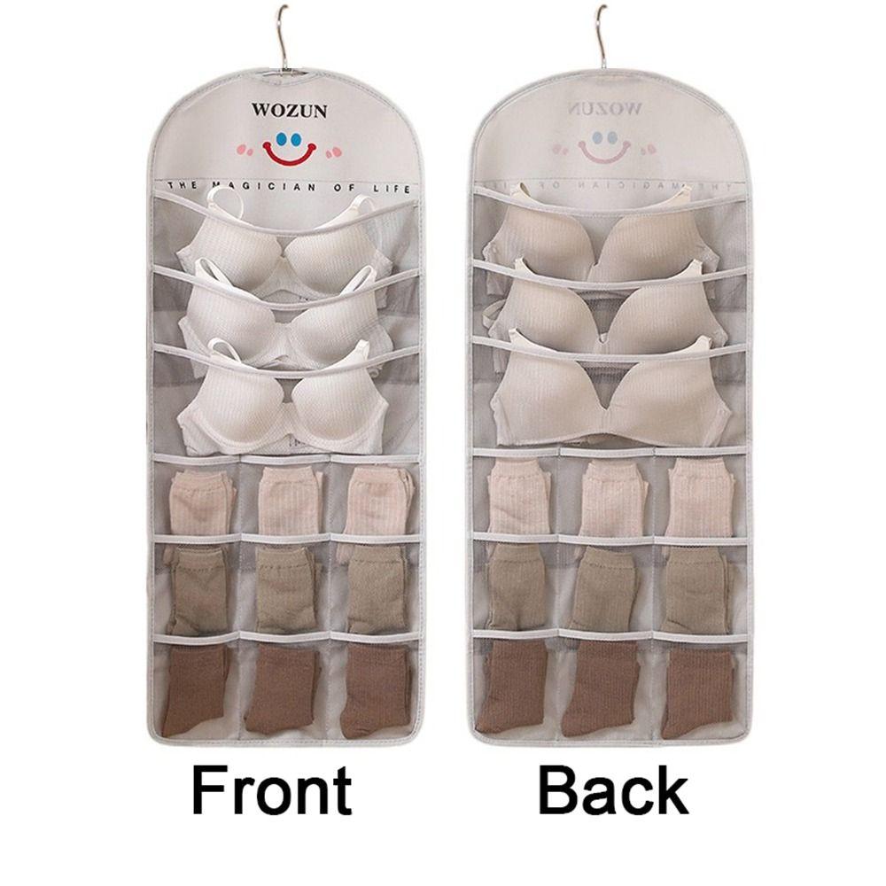 Double Sides Underwear Storage Hanging Bag Wall Mounted Sundries Hanger Storage Bags for Home