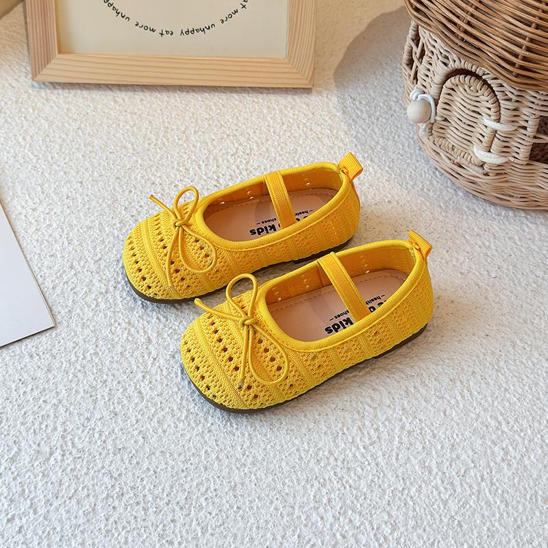 

Kids Sandals for Girls Summer New Non-slip Sole Toddler Beach Vacation Shoes with Cute Bowtie Princess Ballet Mary Jane Flats 22 жовтий