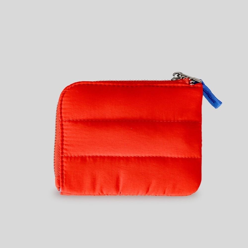 New Solid Color Quilted Coin Purse Ultralight Square Padded Wallet Nylon Portable Mini Card Holder