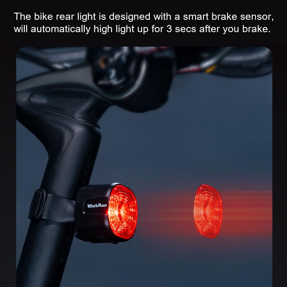 High Brightness Universal Cycling LED Tail Light Bike Rear Lamp USB Charge Waterproof 6 Light Modes Bicycle Intelligent Brake Tail Light