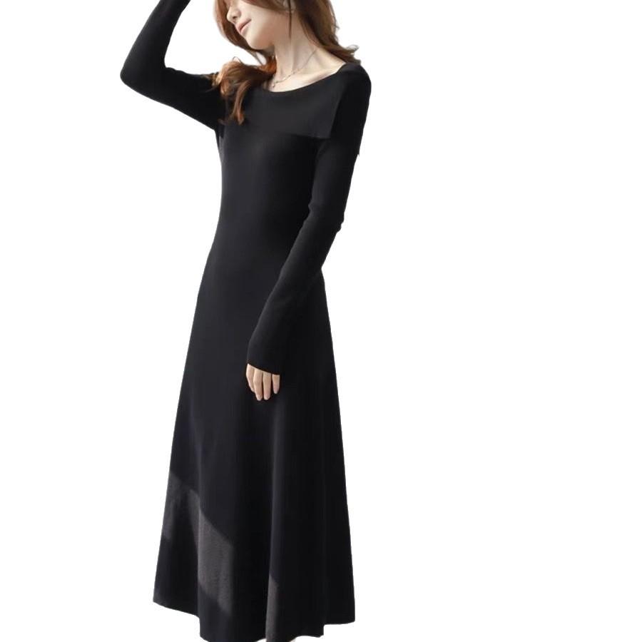 Fashion Knitted Off Shoulder Dress With Long Sleeves For Casual And Party Wear