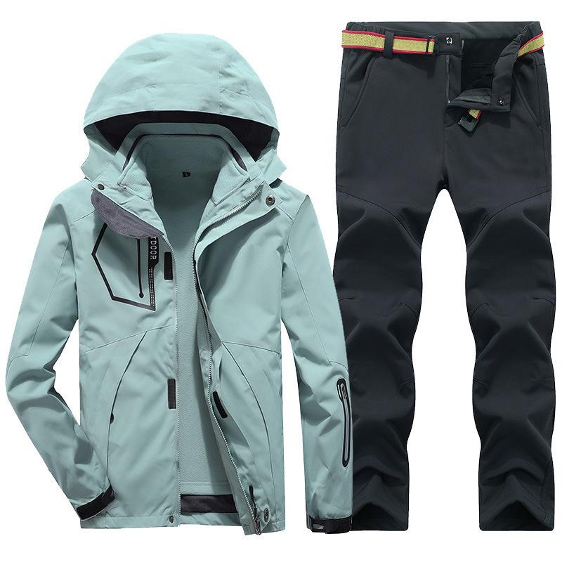 Unisex Cross-Border Hooded Windbreaker Jacket: Three-in-One Velvety Thickening for Autumn/Winter Mountaineering